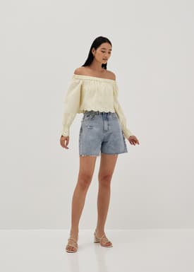 Anita Broderie Off Shoulder Scallop Top