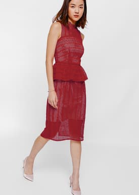Oleanda Crochet Lace Peplum Dress
