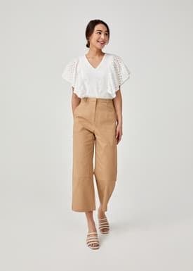 Tove Broderie Anglaise Ruffle Sleeve Top