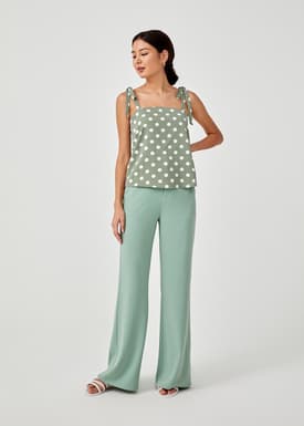 Queenie Polka Dot Tie Shoulder Camisole Top