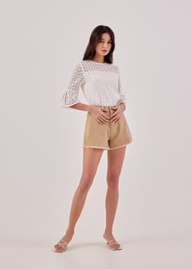 Esena Eyelet Bell Sleeve Top