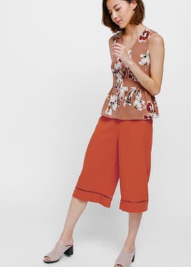 Elgina Eyelet Trim Culottes