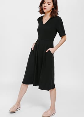 Madina Pleated Midi Dress