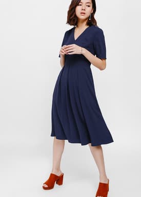 Madina Pleated Midi Dress