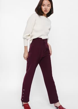 Paccina Side Button High Waist Pants