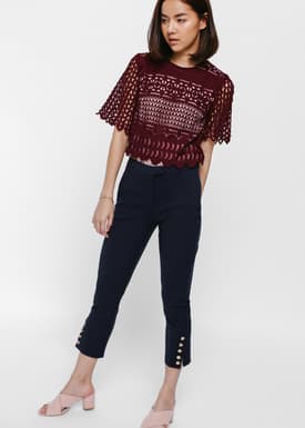 Rochella Side Button Cropped Pants