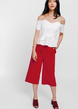 Ofiela Off Shoulder Layered Peplum Top