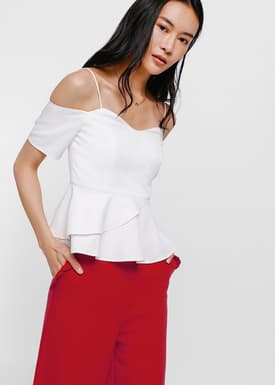 Ofiela Off Shoulder Layered Peplum Top