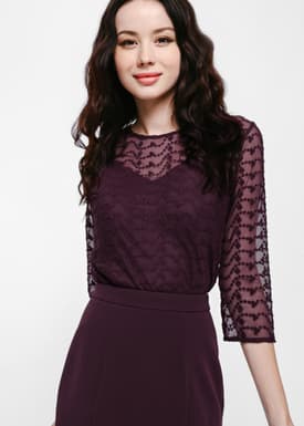 Olivane Lace Overlay Top