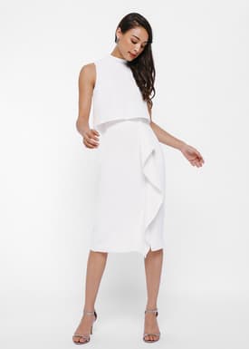 Cestia Foldover Ruffle Pencil Skirt