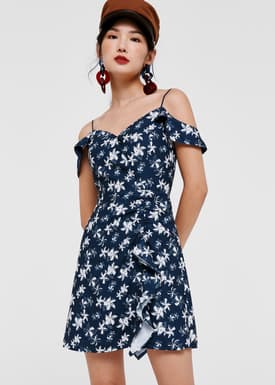 Chloe Printed Cold Shoulder Dress
