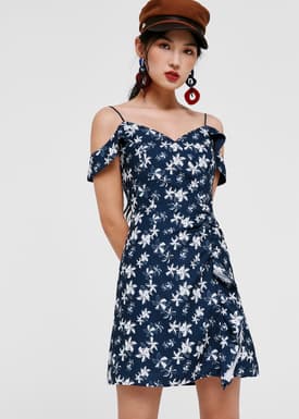 Chloe Printed Cold Shoulder Dress