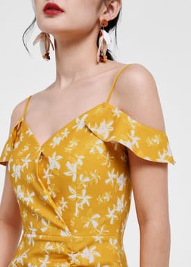 Chloe Printed Cold Shoulder Dress