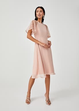 Lillian Lace Sleeve Midi Dress