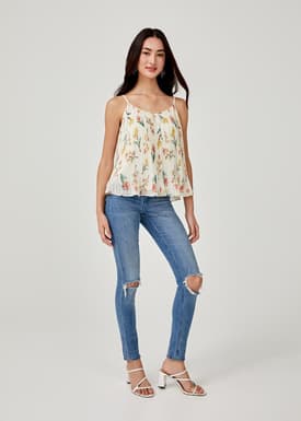 Cybele Pleated Camisole Top in Springtime Tisane