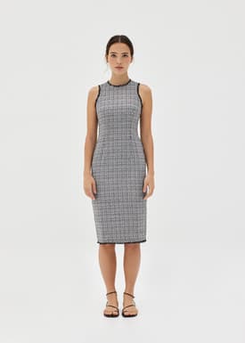 Asten Tweed Bodycon Midi Dress