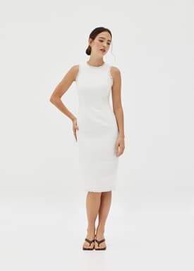 Asten Tweed Bodycon Midi Dress