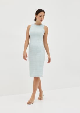Asten Tweed Bodycon Midi Dress