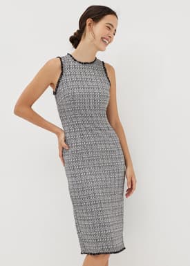 Asten Tweed Bodycon Midi Dress