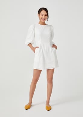Doanne Broderie Anglaise Puff Sleeve Dress