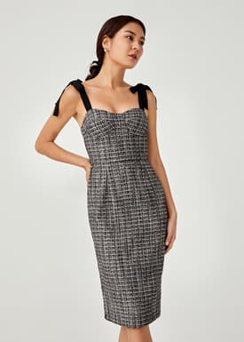 Carmellie Padded Tweed Bustier Dress