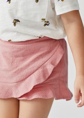 Maia Ruffle Textured Cotton Skorts