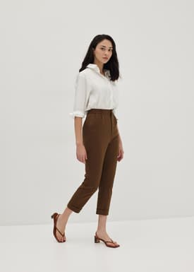 Alby Tailored Peg Leg Chino Pants