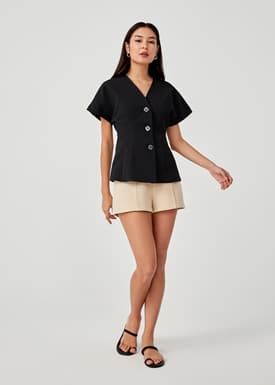 Maliha Button Detail Top