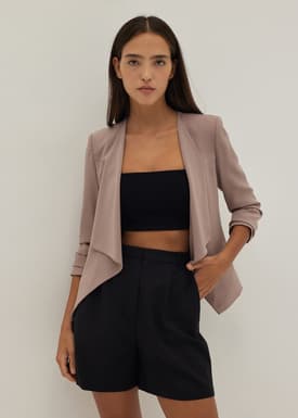 Valencia Shoulder Padded Drape Blazer