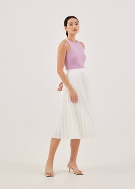 Elinie Pleated Midi Skirt