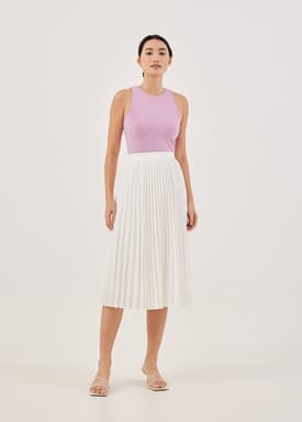Elinie Pleated Midi Skirt