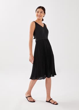 Aisla Pleated Tie Back Midi Dress