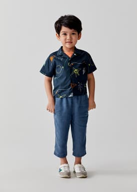 Breana Button Down Shirt in Sunny Scribbles