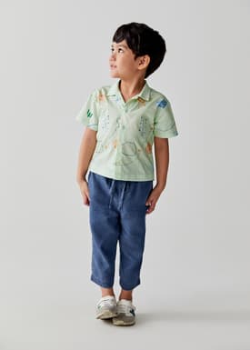 Breana Button Down Shirt in Sunny Scribbles
