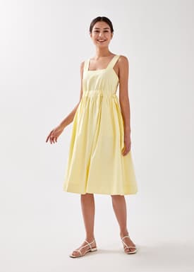 Epona Drawstring Fit & Flare Midi Dress