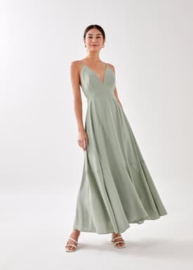 Kaleni Padded Plunge Maxi Dress