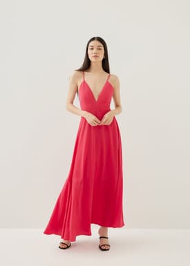 Kaleni Padded Plunge Maxi Dress