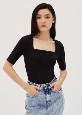 Nesri Square Neck Bodysuit