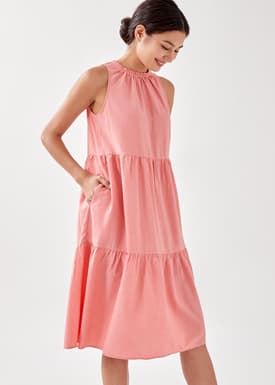 Audre Textured Trapeze Midi Dress