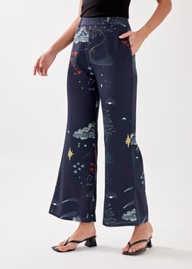Asterin Flare Leg Pants in Celestial Galaxy