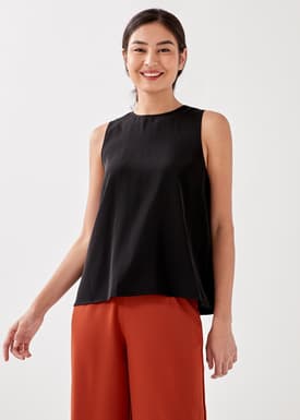 Round Neck Drape Tank Top