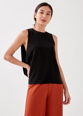 Round Neck Drape Tank Top