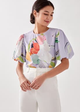 Emberie Puff Sleeve Blouse in My Secret Garden