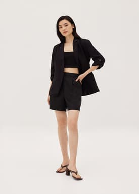 Christal Rayon Collared Blazer