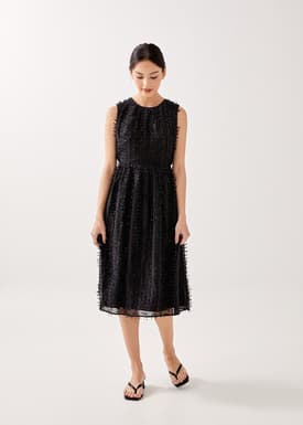 Cressy Padded Textured Midi Dress