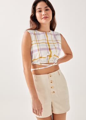 Shoshana Gingham Strappy Top