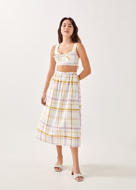 Shoshana Gingham Maxi Skirt