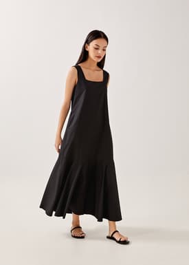 Zola Square Neck Poplin Dress