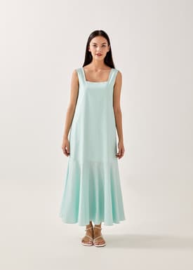 Zola Square Neck Poplin Dress