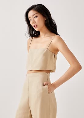 Audria Linen Crop Top